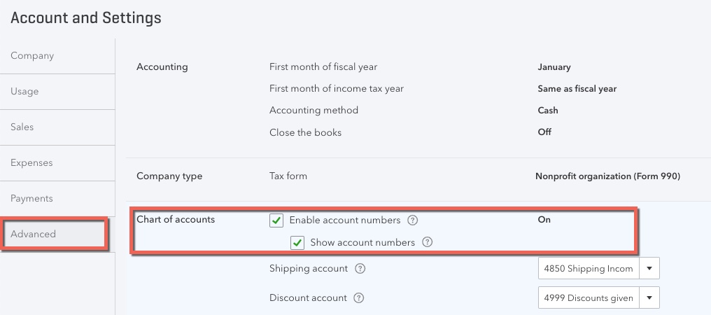 To Sort The Chart Of Accounts By Account Name